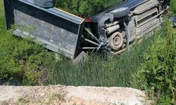 Devrilen cipin sürücüsü yaralandı