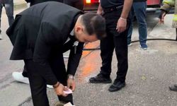 İtfaiye personelinin düğün konvoyuna mesai arkadaşlarından sürpriz