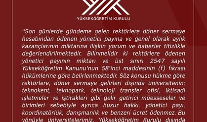 Rektör maaşı ile ilgili yapılan haberlere YÖK ve Üniversiteden yalanlama