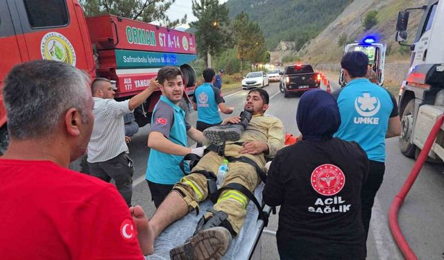 Yangın bölgesinde yaralanan 2 işçi hastaneye kaldırıldı