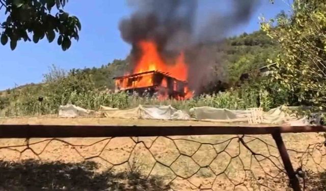 Karabük’te ahşap evde çıkan yangın ormanlık alana sıçradı