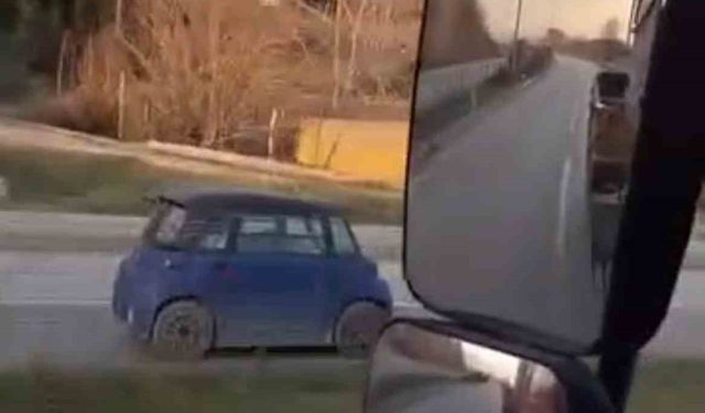 Ters istikamette canını hiçe sayarak ilerlediği anlar kamerada