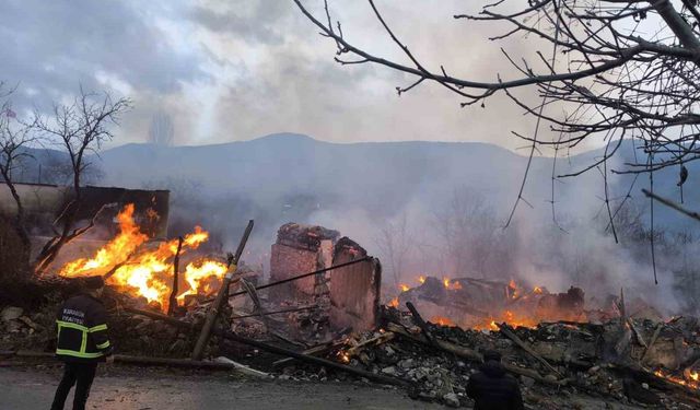 Karabük'te köyde çıkan yangın 4 evi ve bir ahırı küle çevirdi