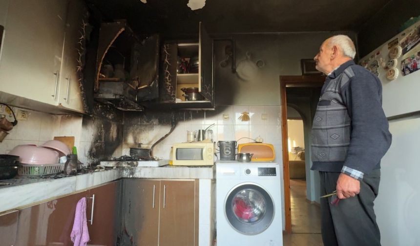 Karabük’te evin mutfağında çıkan yangında anne ve oğlu dumandan etkilendi