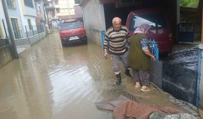 Debisi artan dere taştı, köy halkı tedirgin oldu