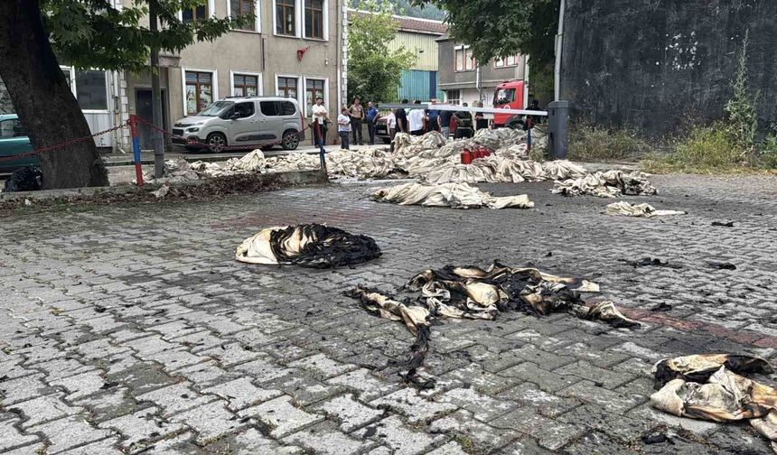 Karabük'te tekstil işletmesinde yangın paniği
