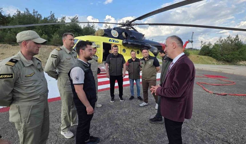 Yangın söndürme helikopteri Karabük'te göreve başladı