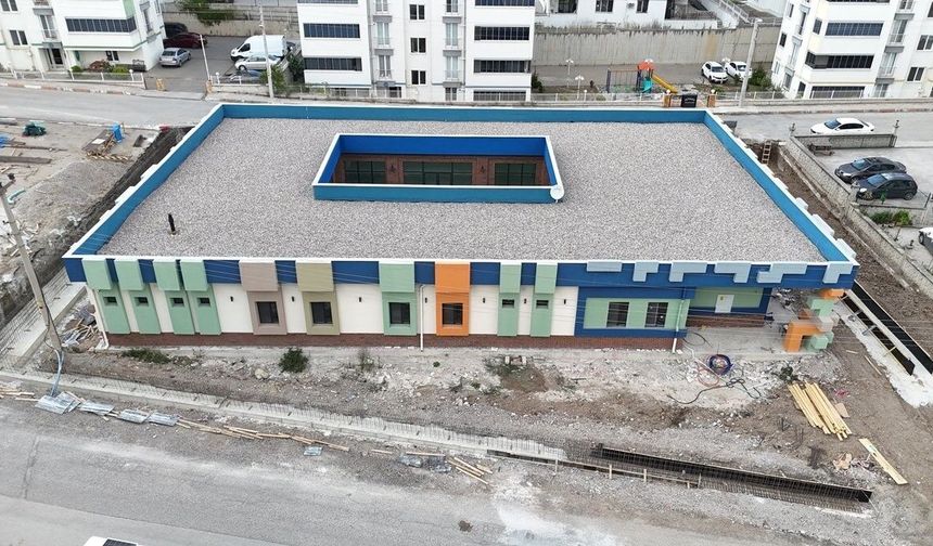 Karabük'te yeni anaokulu inşaatı sürüyor