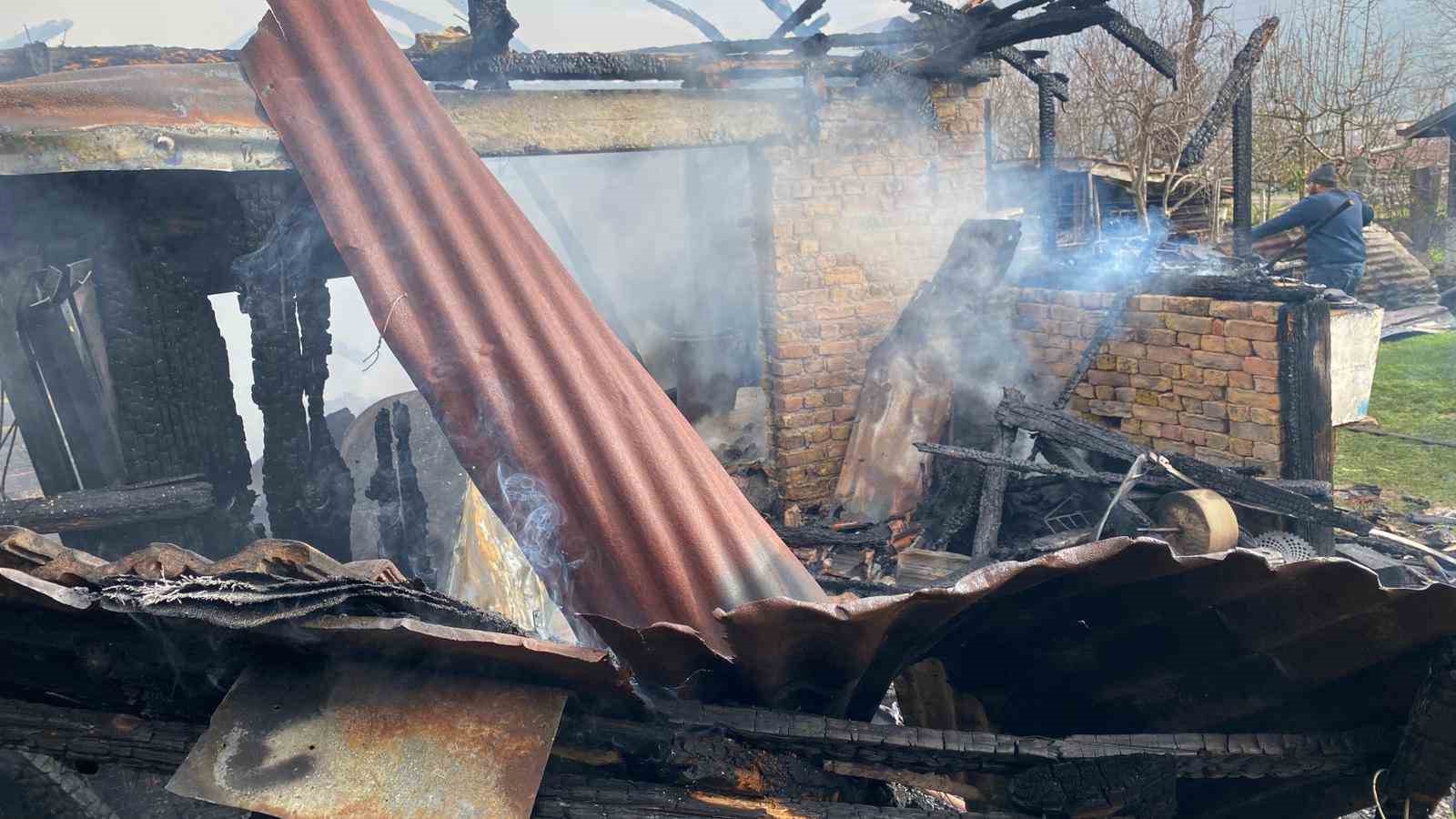 Karabük'te müştemilat yangını: 2 köpek yavrusu telef oldu