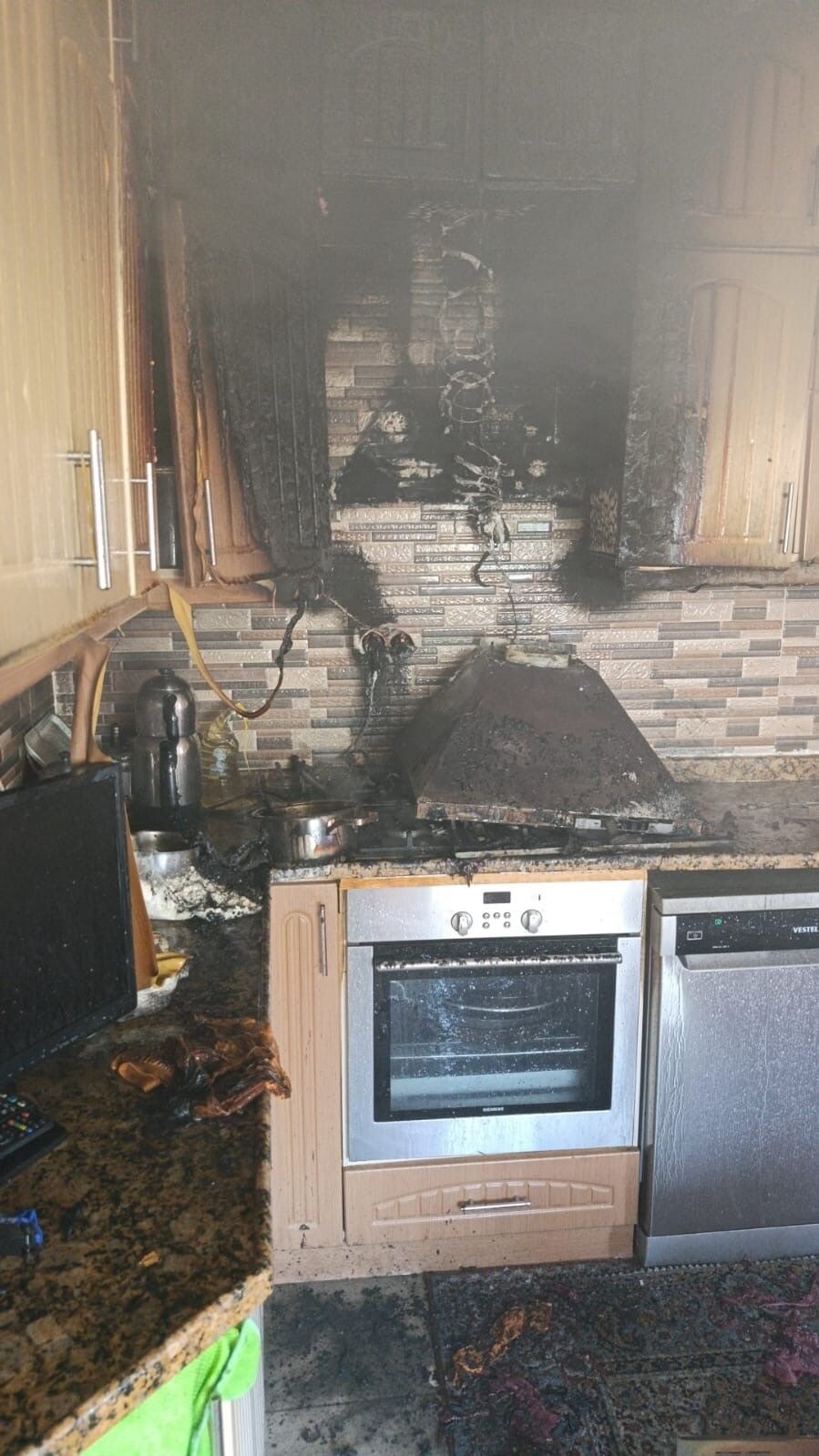 Evin mutfağında çıkan yangın söndürüldü